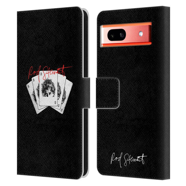 Rod Stewart Art Poker Hand Leather Book Wallet Case Cover For Google Pixel 7a