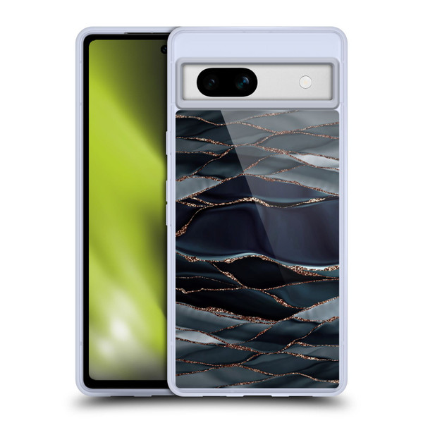 UtArt Dark Night Marble Waves Soft Gel Case for Google Pixel 7a
