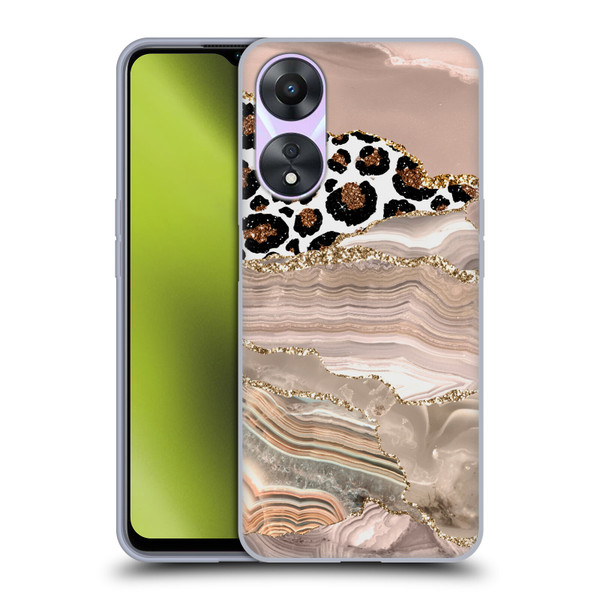 UtArt Wild Cat Marble Cheetah Waves Soft Gel Case for OPPO A78 5G