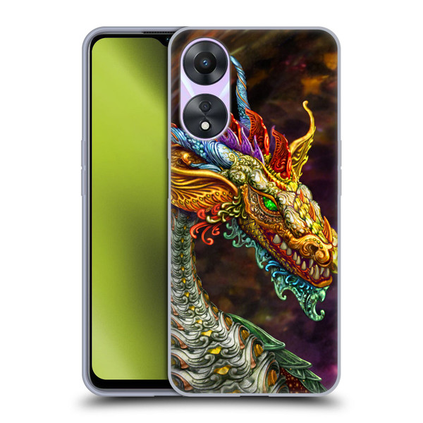 Myles Pinkney Mythical Silver Dragon Soft Gel Case for OPPO A78 5G