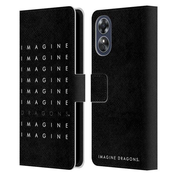 Imagine Dragons Key Art Logo Repeat Leather Book Wallet Case Cover For OPPO A17