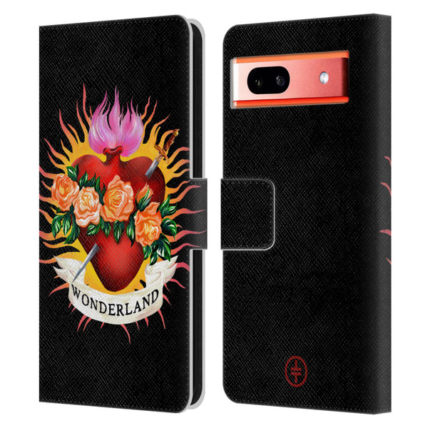 Take That Wonderland Heart Leather Book Wallet Case Cover For Google Pixel 7a