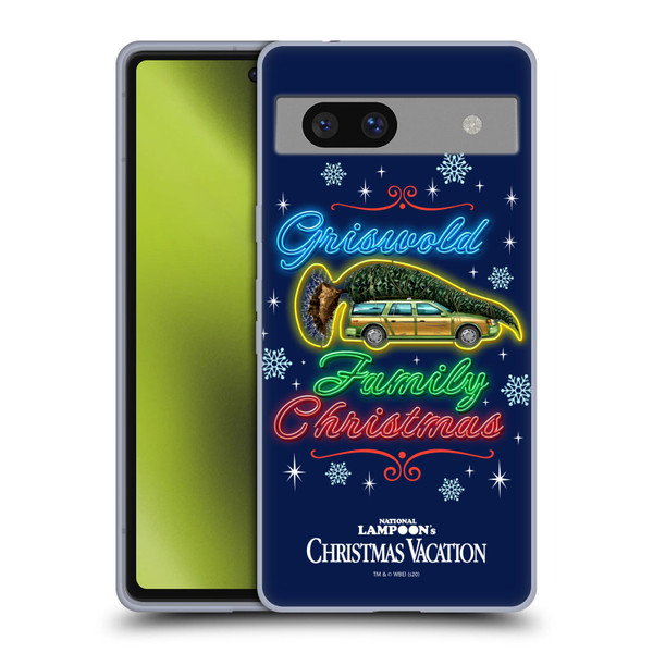 National Lampoon's Christmas Vacation Graphics Neon Lights Soft Gel Case for Google Pixel 7a