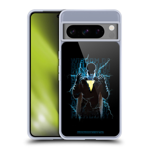 Shazam! 2019 Movie Character Art Lightning Typography Soft Gel Case for Google Pixel 8 Pro