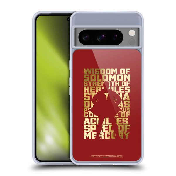 Shazam! 2019 Movie Character Art Typography Soft Gel Case for Google Pixel 8 Pro