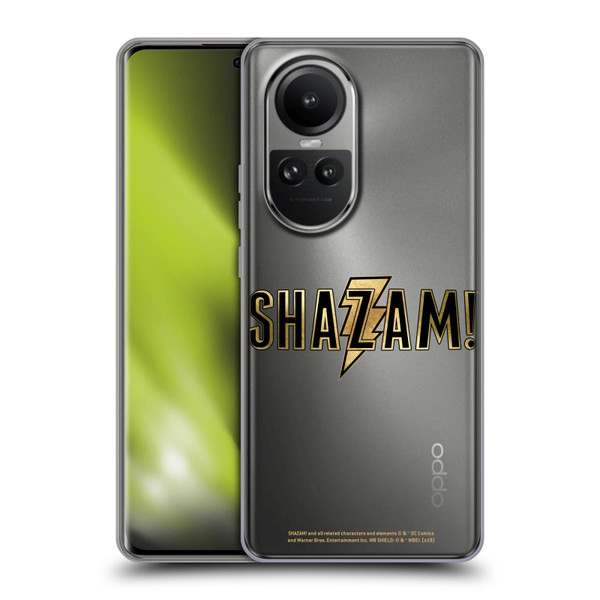 Shazam! 2019 Movie Logos Gold Soft Gel Case for OPPO Reno10 5G / Reno10 Pro 5G