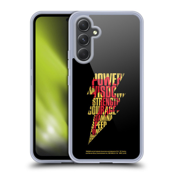 Shazam! 2019 Movie Logos Distressed Look Lightning Soft Gel Case for Samsung Galaxy A54 5G