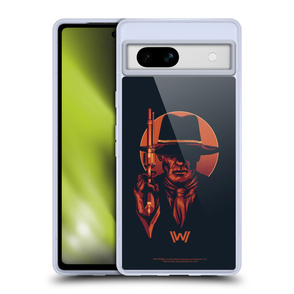 Westworld Graphics Man In Black 2 Soft Gel Case for Google Pixel 7a