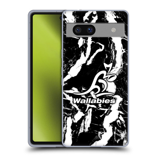 Australia National Rugby Union Team Crest Black Marble Soft Gel Case for Google Pixel 7a