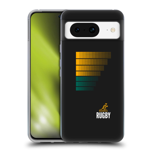 Australia National Rugby Union Team Crest Rugby Green Yellow Soft Gel Case for Google Pixel 8