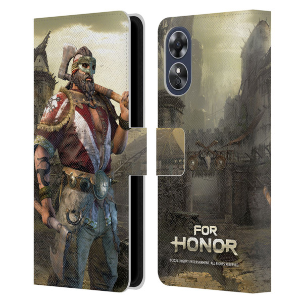 For Honor Characters Berserker Leather Book Wallet Case Cover For OPPO A17