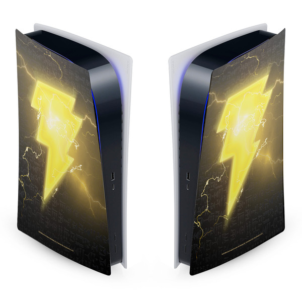 Black Adam Graphic Art Lightning Logo Vinyl Sticker Skin Decal Cover for Sony PS5 Digital Edition Console