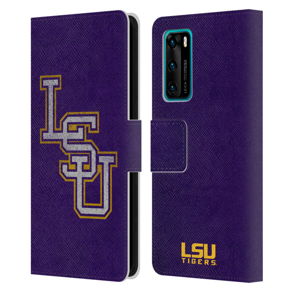 Louisiana State University LSU Louisiana State University Distressed Leather Book Wallet Case Cover For Huawei P40 5G