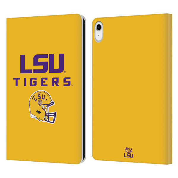 Louisiana State University LSU Louisiana State University Helmet Logotype Leather Book Wallet Case Cover For Apple iPad 10.9 (2022)