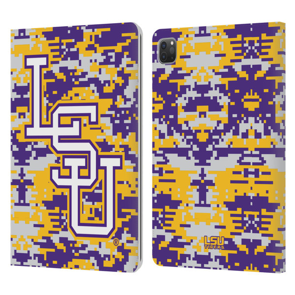 Louisiana State University LSU Louisiana State University Digital Camouflage Leather Book Wallet Case Cover For Apple iPad Pro 11 2020 / 2021 / 2022