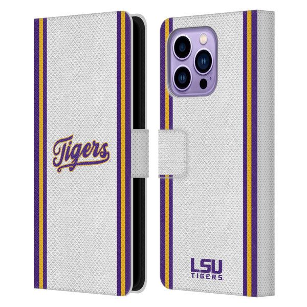 Louisiana State University LSU Louisiana State University Football Jersey Leather Book Wallet Case Cover For Apple iPhone 14 Pro Max