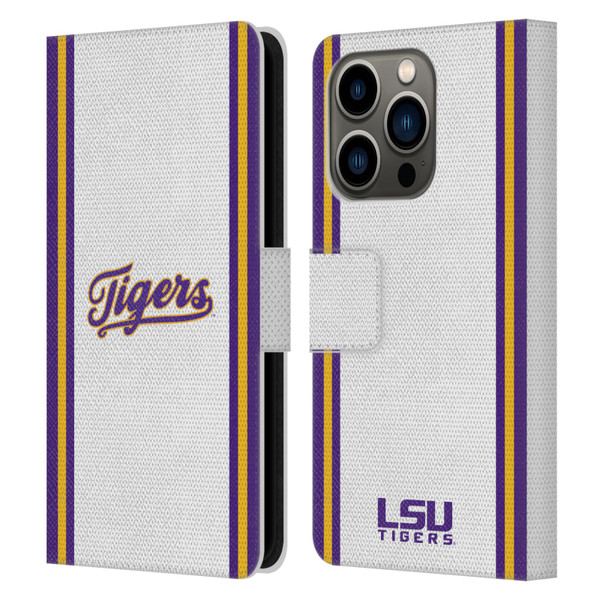 Louisiana State University LSU Louisiana State University Football Jersey Leather Book Wallet Case Cover For Apple iPhone 14 Pro