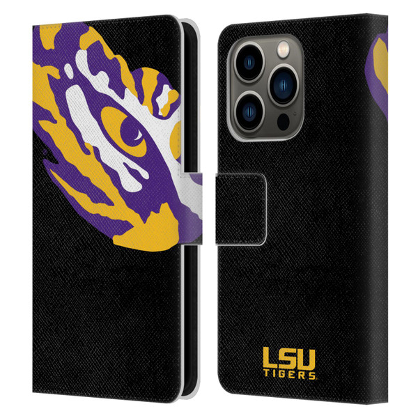 Louisiana State University LSU Louisiana State University Oversized Icon Leather Book Wallet Case Cover For Apple iPhone 14 Pro