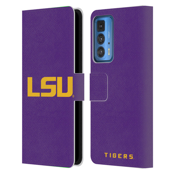 Louisiana State University LSU Louisiana State University Plain Leather Book Wallet Case Cover For Motorola Edge (2022)