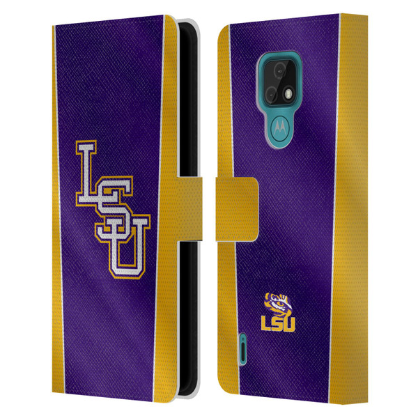 Louisiana State University LSU Louisiana State University Banner Leather Book Wallet Case Cover For Motorola Moto E7