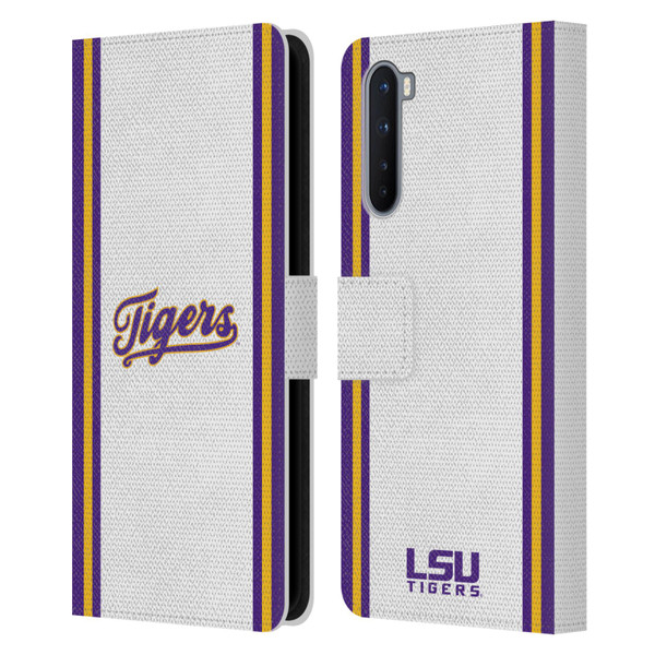 Louisiana State University LSU Louisiana State University Football Jersey Leather Book Wallet Case Cover For OnePlus Nord 5G