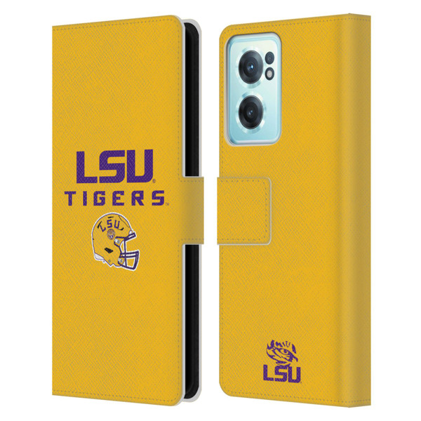 Louisiana State University LSU Louisiana State University Helmet Logotype Leather Book Wallet Case Cover For OnePlus Nord CE 2 5G