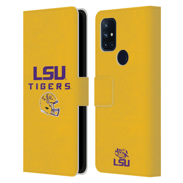 Louisiana State University LSU Louisiana State University Helmet Logotype Leather Book Wallet Case Cover For OnePlus Nord N10 5G