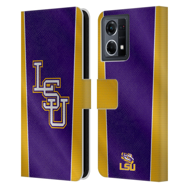 Louisiana State University LSU Louisiana State University Banner Leather Book Wallet Case Cover For OPPO Reno8 4G
