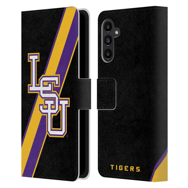 Louisiana State University LSU Louisiana State University Stripes Leather Book Wallet Case Cover For Samsung Galaxy A13 5G (2021)