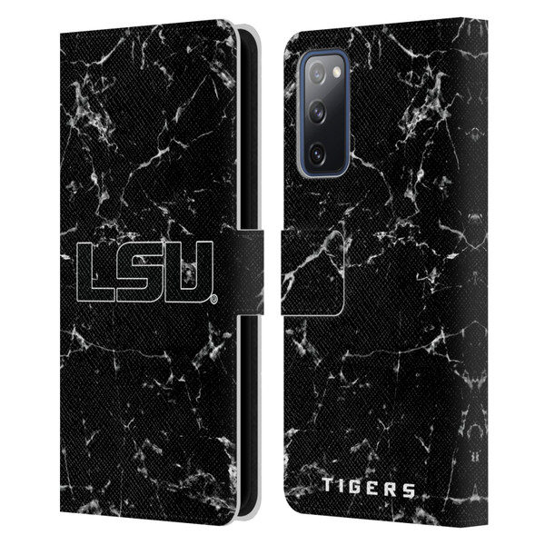Louisiana State University LSU Louisiana State University Black And White Marble Leather Book Wallet Case Cover For Samsung Galaxy S20 FE / 5G