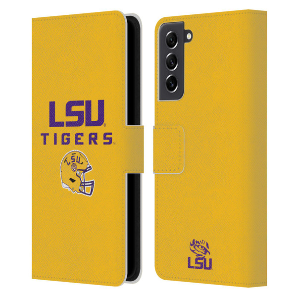 Louisiana State University LSU Louisiana State University Helmet Logotype Leather Book Wallet Case Cover For Samsung Galaxy S21 FE 5G