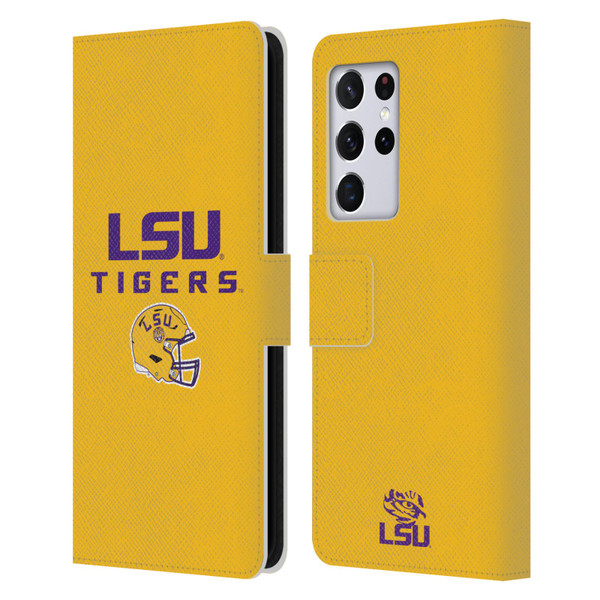 Louisiana State University LSU Louisiana State University Helmet Logotype Leather Book Wallet Case Cover For Samsung Galaxy S21 Ultra 5G