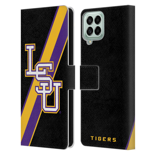 Louisiana State University LSU Louisiana State University Stripes Leather Book Wallet Case Cover For Samsung Galaxy M33 (2022)