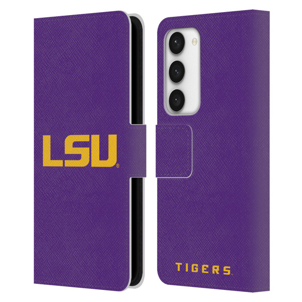 Louisiana State University LSU Louisiana State University Plain Leather Book Wallet Case Cover For Samsung Galaxy S23 5G