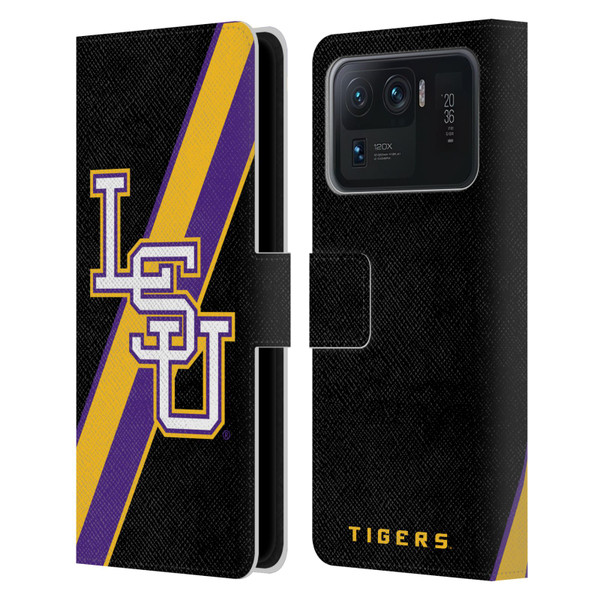 Louisiana State University LSU Louisiana State University Stripes Leather Book Wallet Case Cover For Xiaomi Mi 11 Ultra