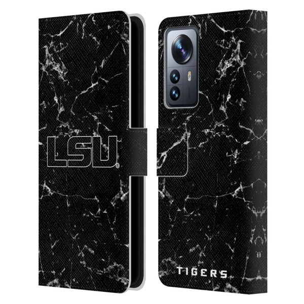 Louisiana State University LSU Louisiana State University Black And White Marble Leather Book Wallet Case Cover For Xiaomi 12 Pro