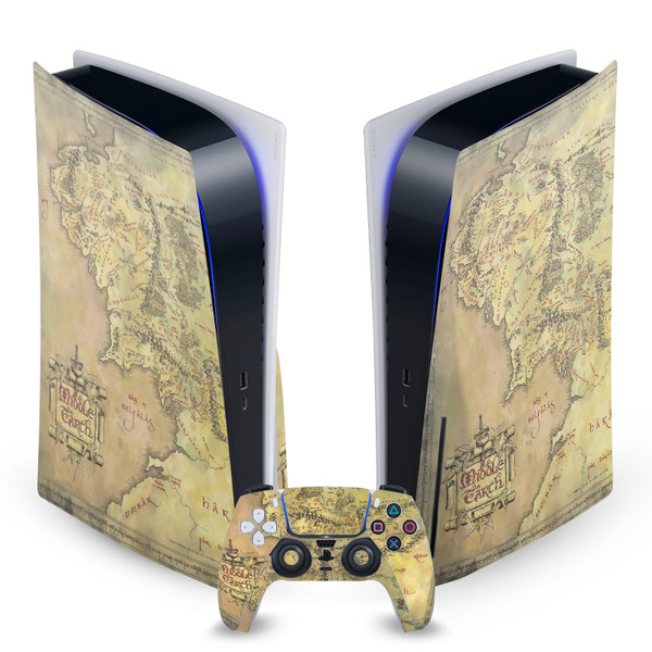 The Lord Of The Rings The Fellowship Of The Ring Graphic Art Map Of The Middle Earth Vinyl Sticker Skin Decal Cover for Sony PS5 Disc Edition Bundle