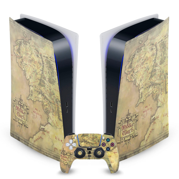The Lord Of The Rings The Fellowship Of The Ring Graphic Art Map Of The Middle Earth Vinyl Sticker Skin Decal Cover for Sony PS5 Digital Edition Bundle