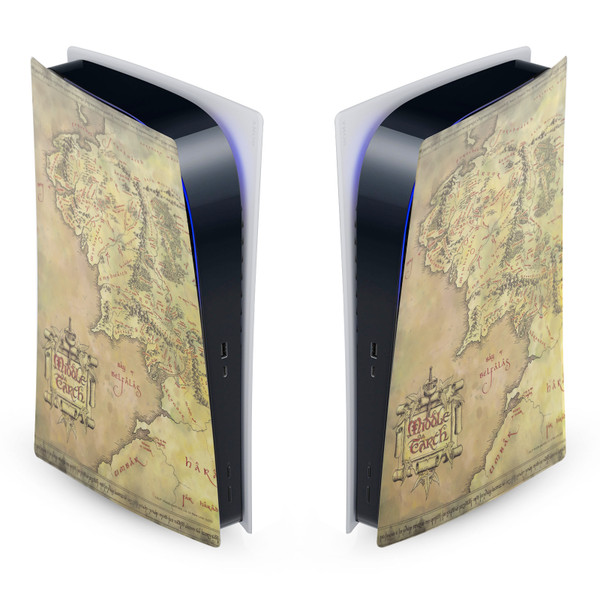 The Lord Of The Rings The Fellowship Of The Ring Graphic Art Map Of The Middle Earth Vinyl Sticker Skin Decal Cover for Sony PS5 Digital Edition Console