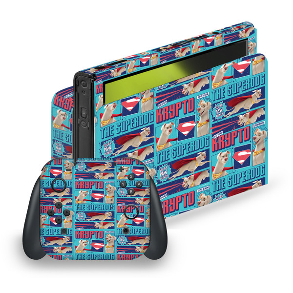 DC League Of Super Pets Graphics Krypto The Superdog Vinyl Sticker Skin Decal Cover for Nintendo Switch OLED Bundle
