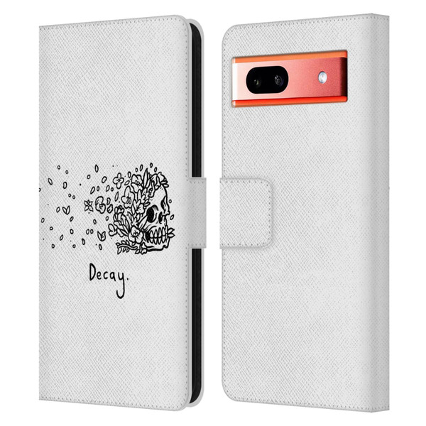 Matt Bailey Skull Decay Leather Book Wallet Case Cover For Google Pixel 7a