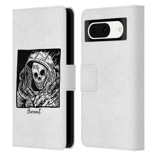 Matt Bailey Skull Burnout Leather Book Wallet Case Cover For Google Pixel 8