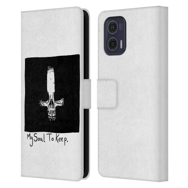 Matt Bailey Skull My Soul To Keep Leather Book Wallet Case Cover For Motorola Moto G73 5G