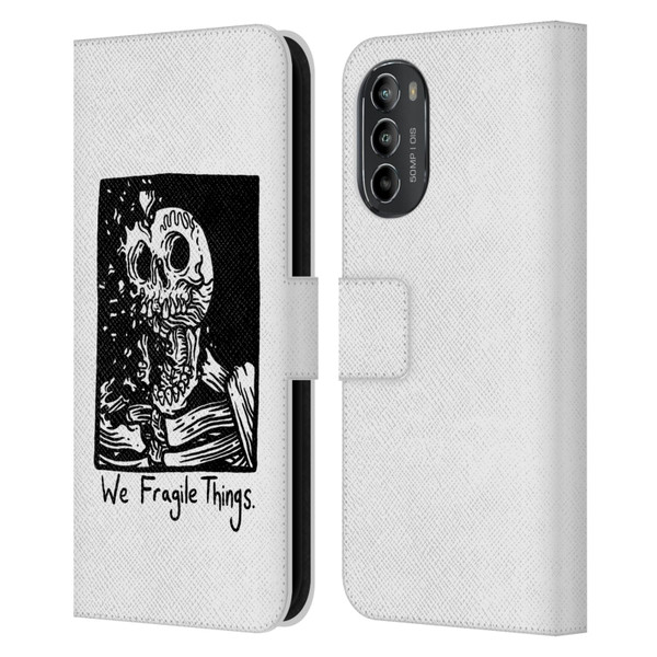 Matt Bailey Skull We Fragile Things Leather Book Wallet Case Cover For Motorola Moto G82 5G