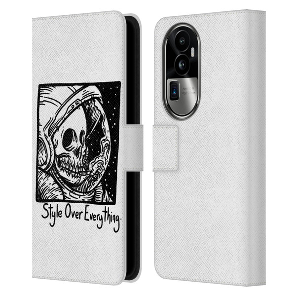 Matt Bailey Skull Style Over Everything Leather Book Wallet Case Cover For OPPO Reno10 Pro+