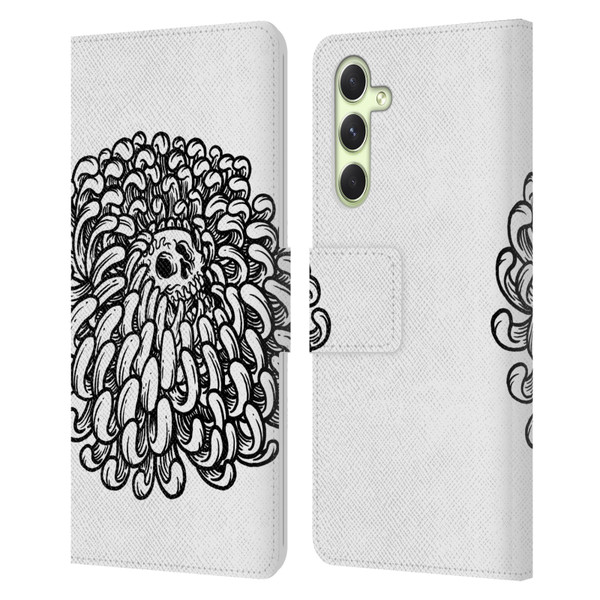 Matt Bailey Skull Flower Leather Book Wallet Case Cover For Samsung Galaxy A54 5G