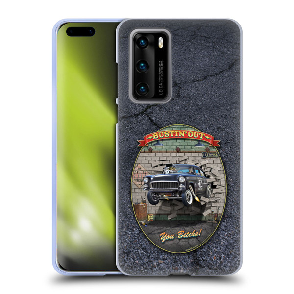 Larry Grossman Retro Collection Bustin' Out '55 Gasser Soft Gel Case for Huawei P40 5G
