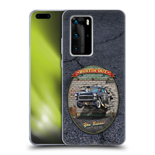 Larry Grossman Retro Collection Bustin' Out '55 Gasser Soft Gel Case for Huawei P40 Pro / P40 Pro Plus 5G