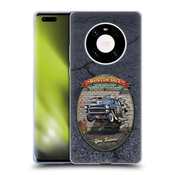 Larry Grossman Retro Collection Bustin' Out '55 Gasser Soft Gel Case for Huawei Mate 40 Pro 5G