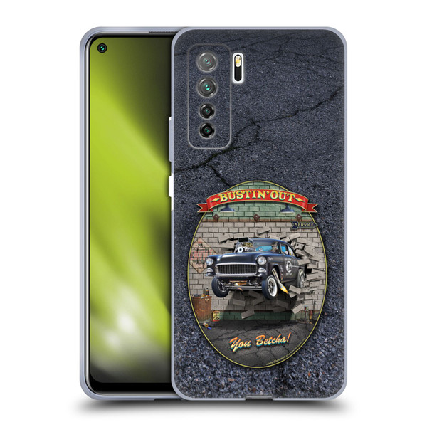 Larry Grossman Retro Collection Bustin' Out '55 Gasser Soft Gel Case for Huawei Nova 7 SE/P40 Lite 5G